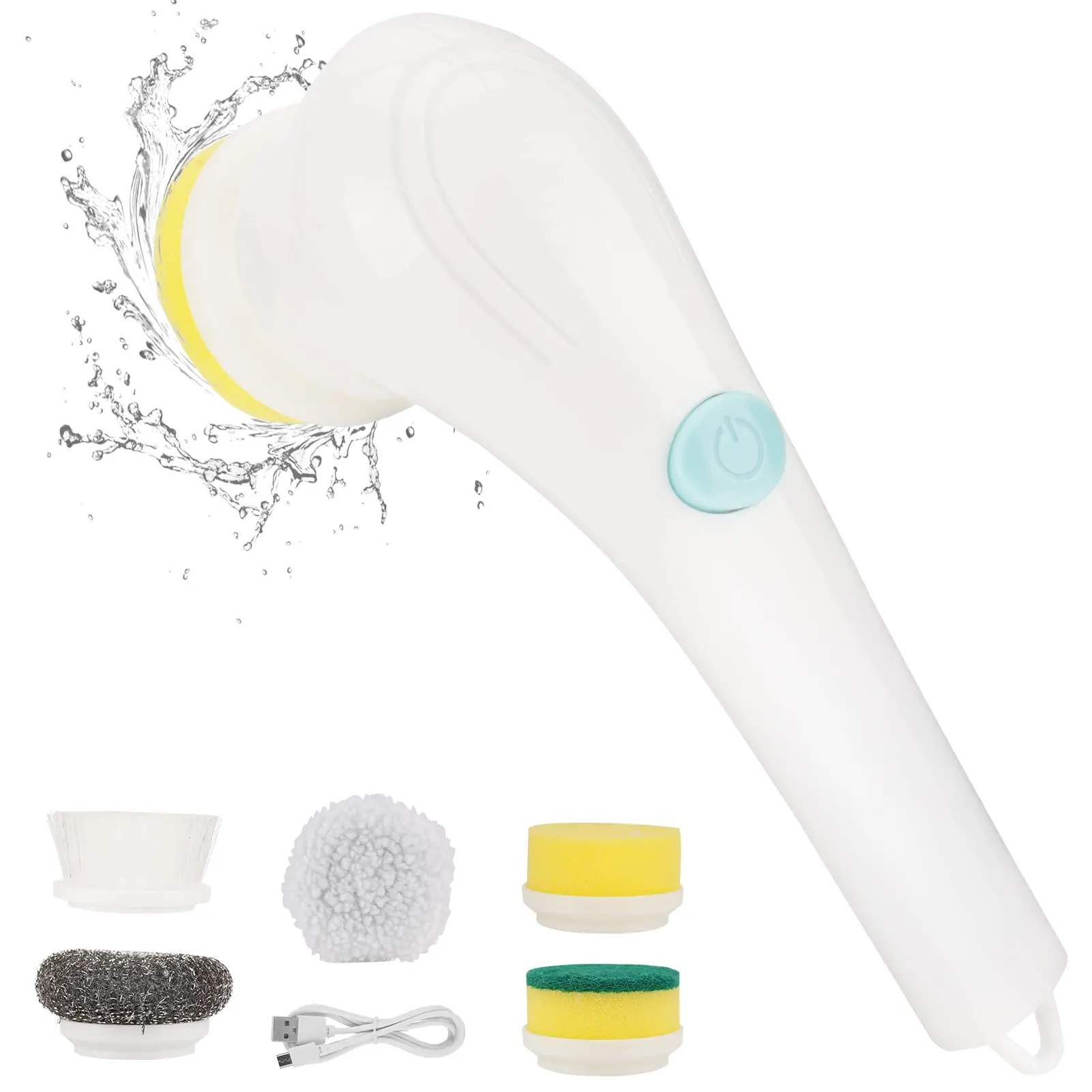 

Cordless Spin Brush Handheld Rechargeable Power Scrubber with 5 Replaceable Brush Heads Brush Cleaner for Bathroom, Kitchen