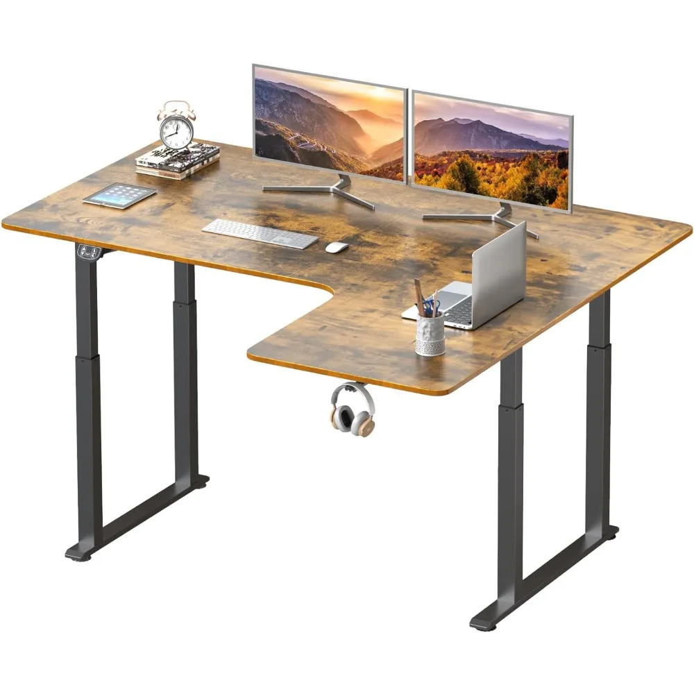 

Standing Desk, 63 x 43 Inch L Shaped Desk, Electric Height Adjustable Dual Motor Sit Stand Desk, Corner Stand Up Desk