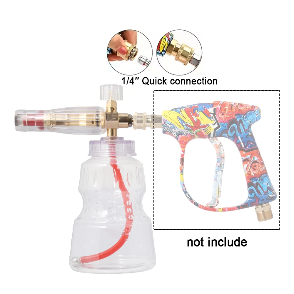 Professional Aluminum Foam Cannon 1/4" Quick Connect Snow Foam Lance Generator High Pressure Car Wash Systems
