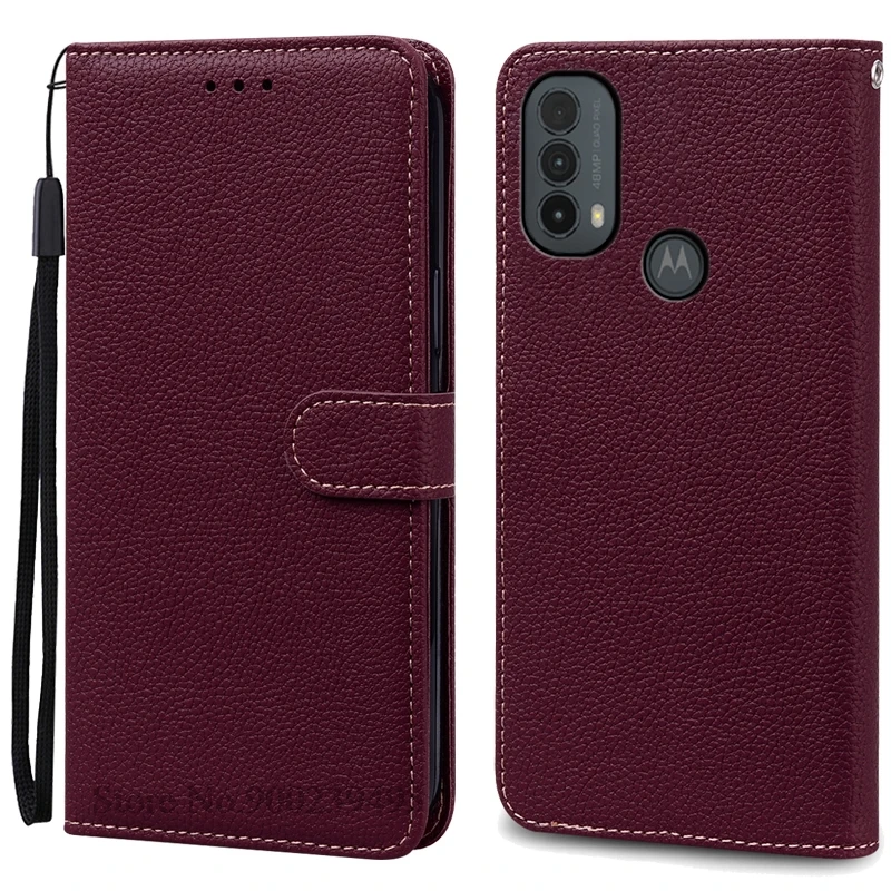 Motorola E Series Leather Wallet Flip Cover - Premium Book-Style Protection