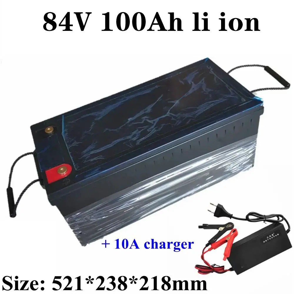

84v 100Ah li-ion battery pack 85.1v 100AH 100A BMS for 8400W inverter EV power supply motorhome Floor cleaner+ 10A charger