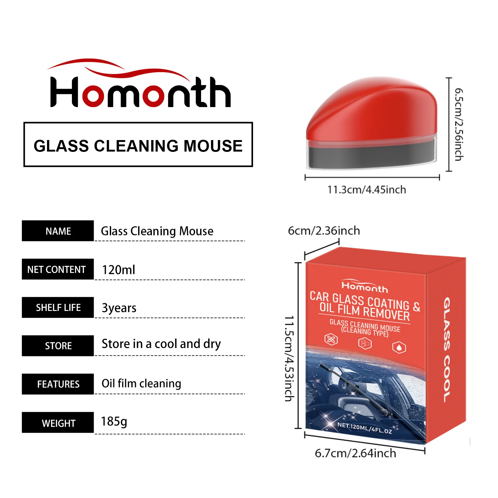 Glass Coating for Windshield, Potent Car Glass Oil Film Cleaner, Enhancing The Visual Effects of Automotive Windshields