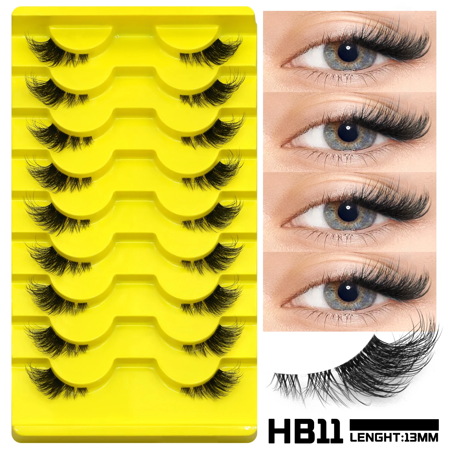 GROINNEYA False Eyelashes Cat Eye Lashes Natural Long Half Eye Lashes Short Wispy Clear Band Lashes 3D Faux Mink Lash Multipack 16 Sfc5c8c7df97f445793f09c6c33dc1b76m