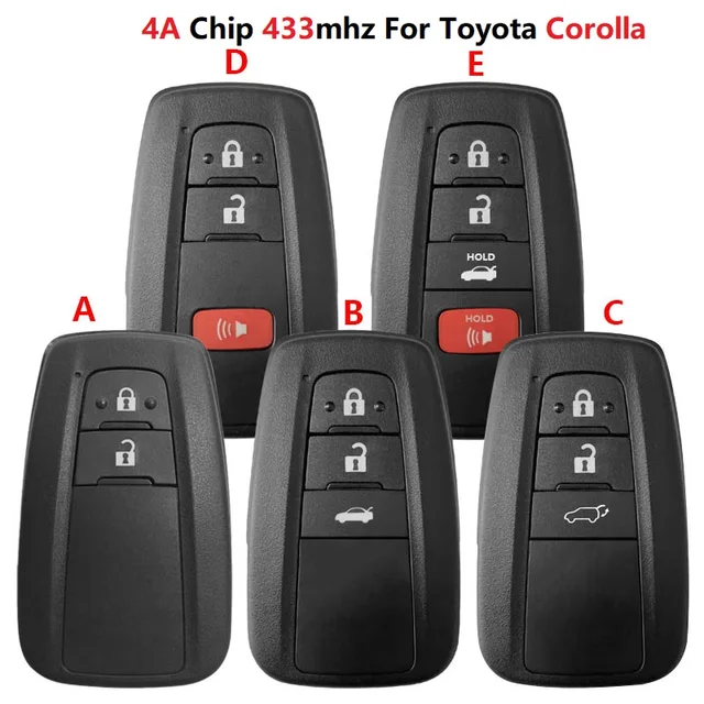 Toyota Corolla smart key 2019+ B2U2K2R 2/3/4 buttons 433MHz 4A chip NCF29A1M 8990H-02050 replacement 1