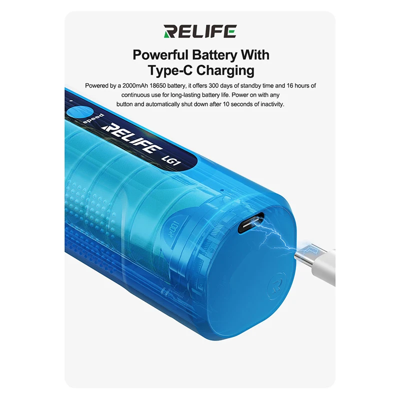 RELIFE LG1 스마트 글루 리무버 세 가지 조절 가능한 속도 전후진 타입-C 충전 휴대폰 화면 수리용