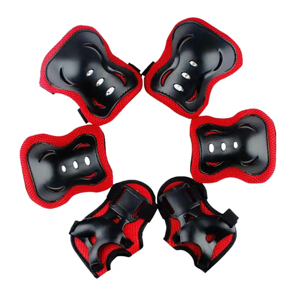 

6Pcs/Set Kid Protective Elbow Knee Pads Breathable Sponge Skating Protective Guards Shock-absorbent Knee Elbow Palm Guards