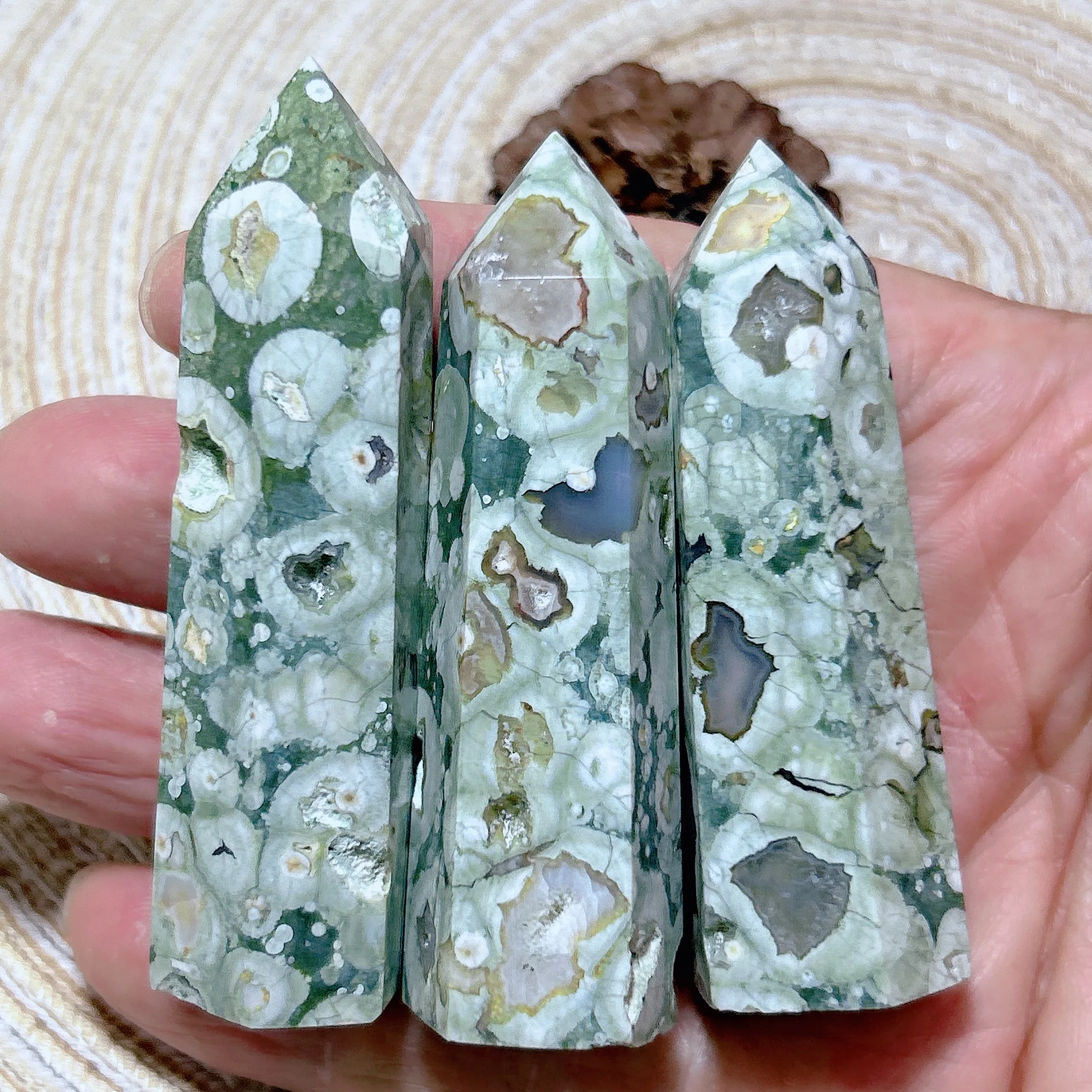 Natural Crystal Rainforest Jasper Tower Point Mineral Healing High Quality Garden Decorations Reiki Ornament Room Decor Gift 3