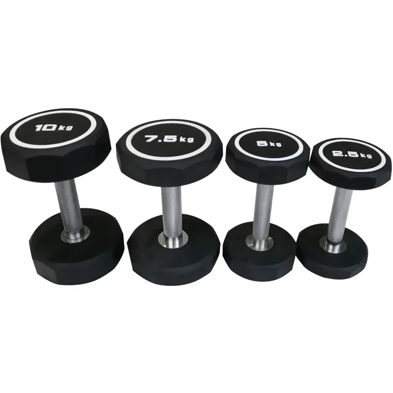 Commercial Gym 10 Sides PEV Coated Weights Dumbbells 2.5kg-50kg Mancuernas Gym Training