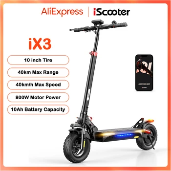 IScooter iX3 800W potente Scooter elettrico 40KM gamma 10 pollici fuoristrada pneumatico elettrico Kick Scooter 10Ah 40 KM/H Scooter per adulti