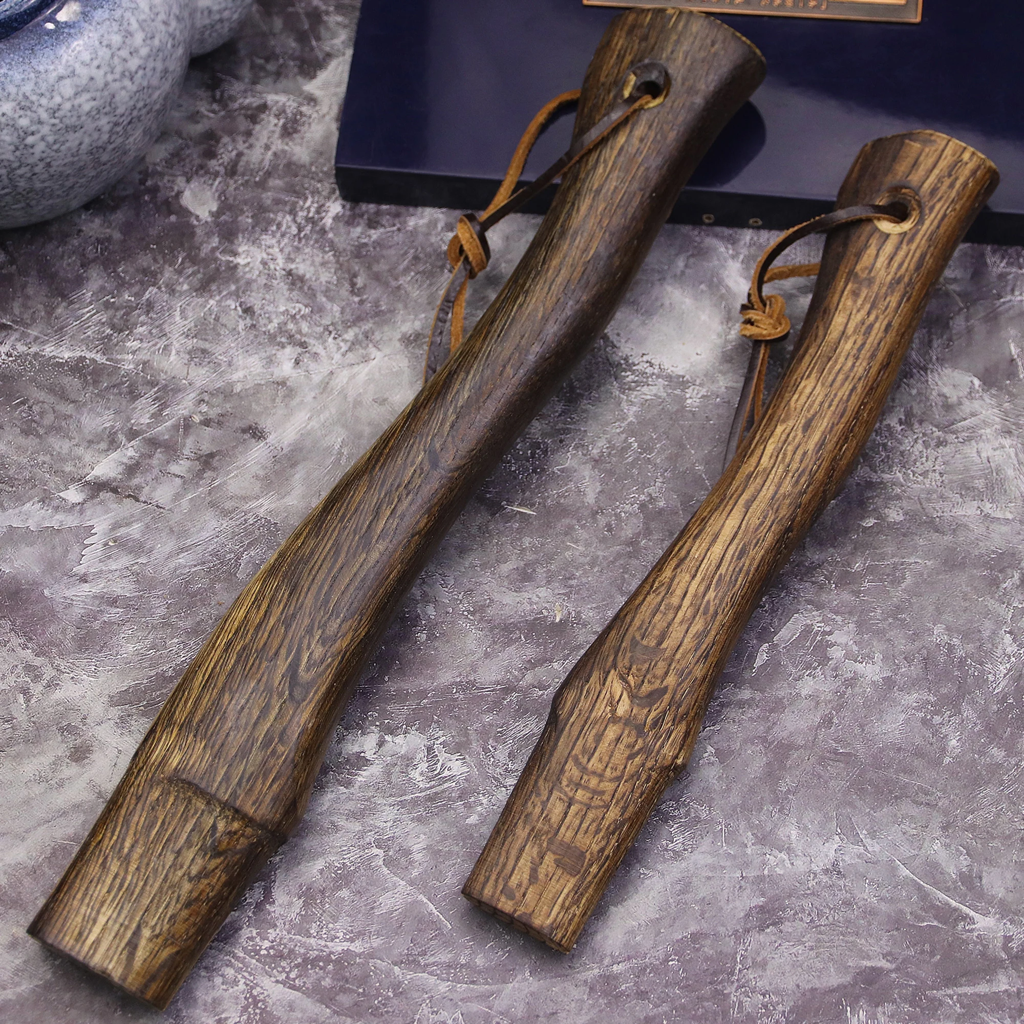 WPKOPYA(USA)  Beech short hand axe handle, solid wood bent axe handle, outdoor logging axe handle, tactical axe handle 2