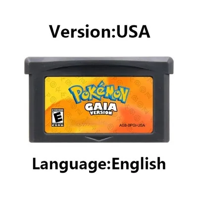Video Game Card GBA Game Cartridge 32 Bit Video Game Console Card Pokemon Series Liquid Crystal FireRed Rocket Unbound Gaia Fan Made for GBA