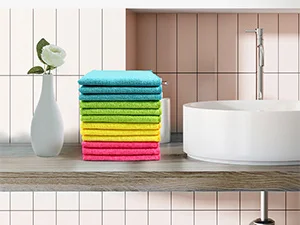 Panno per la pulizia in microfibra, confezione da 12 stracci per la pulizia, asciugamani per la pulizia con 4 colori assortiti, 11,5" x 11,5" (verde/blu/giallo/rosa)_voghion.com