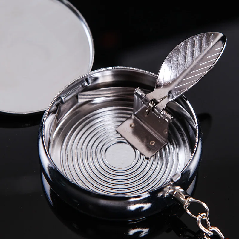 Portable and cigarettes ashtray pocket mini ash box with key chain for tobacco cigarettes