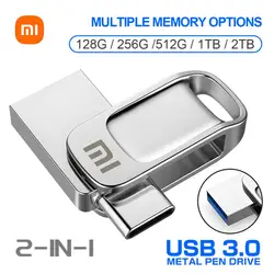 Xiaomi 2TB 1TB USB 3.1 Flash Drives Type-C Pendrive U Disk 128GB 512GB Mobile Phone PC Mutual Portable Memoria USB Memory