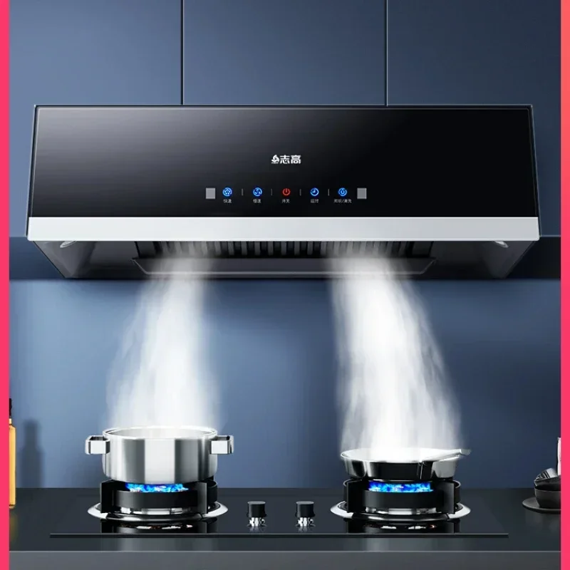 Chigo range hood home kitchen large suction Chinese-European oil absorber automatic cleaning rental room smoking machine. 2