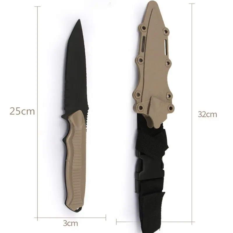 Cosplay Prop Game Knife Retractable Sword Toy Rubber Knife Training Airsoft Knife Rubber with Sheath for Party