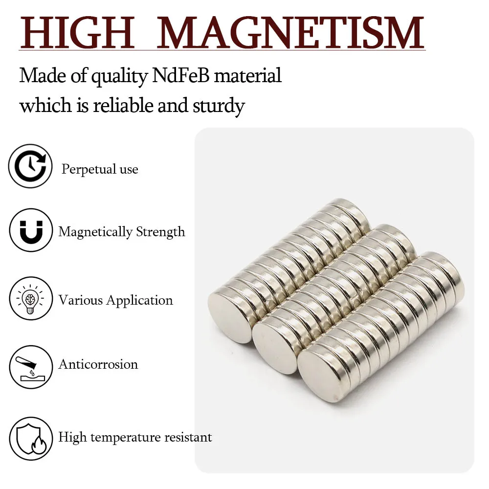 12 mm x 3 mm, superstarker runder Neodym-Magnet, leistungsstarke Magnete, N35, kleiner permanenter magnetischer NdFeB-Kühlschrankmagnet, 12 x 3 – Detail 2