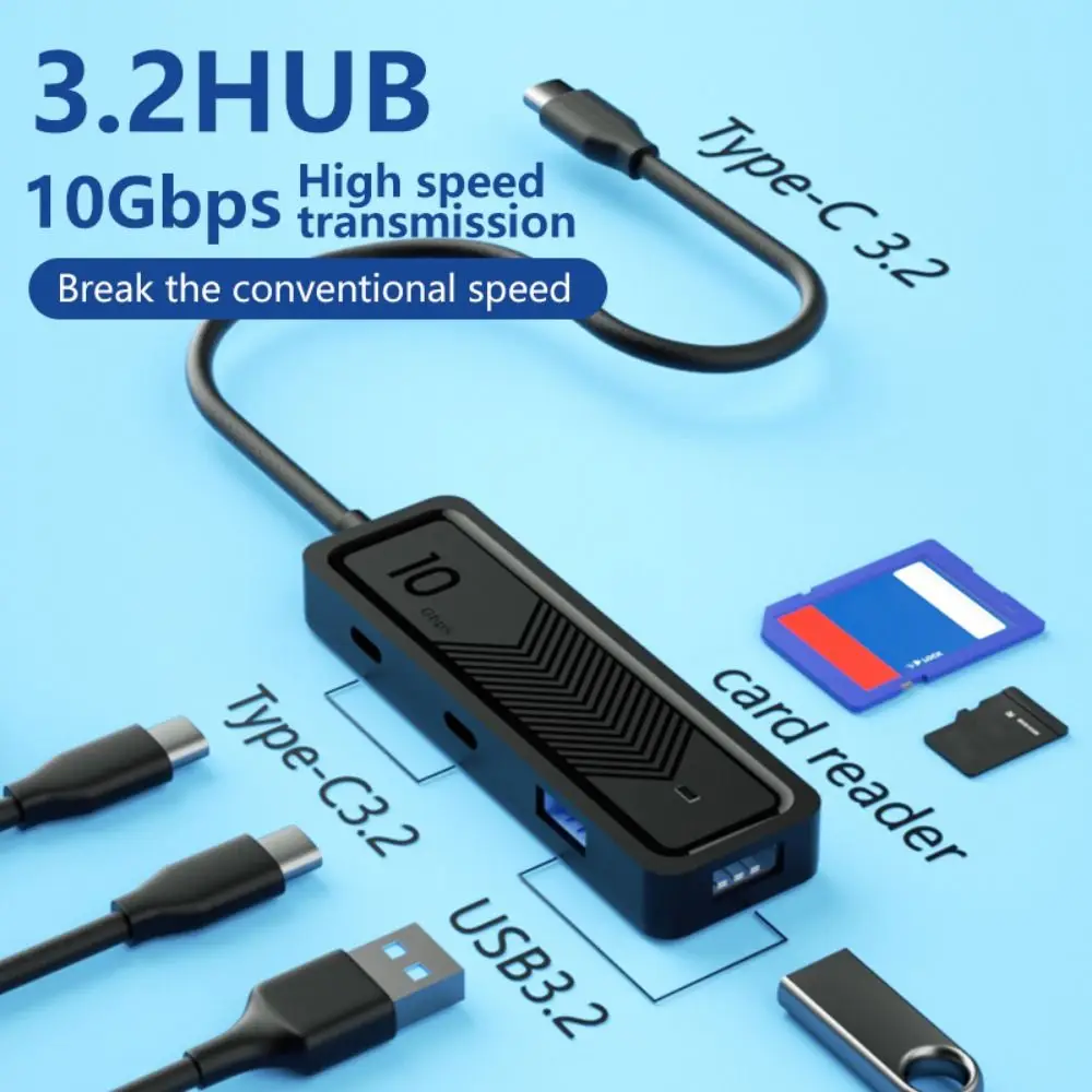 

Устройство для чтения карт памяти USB, Тип C, 6 в 1, разветвитель, 10 Гбит/с, быстрая передача данных
