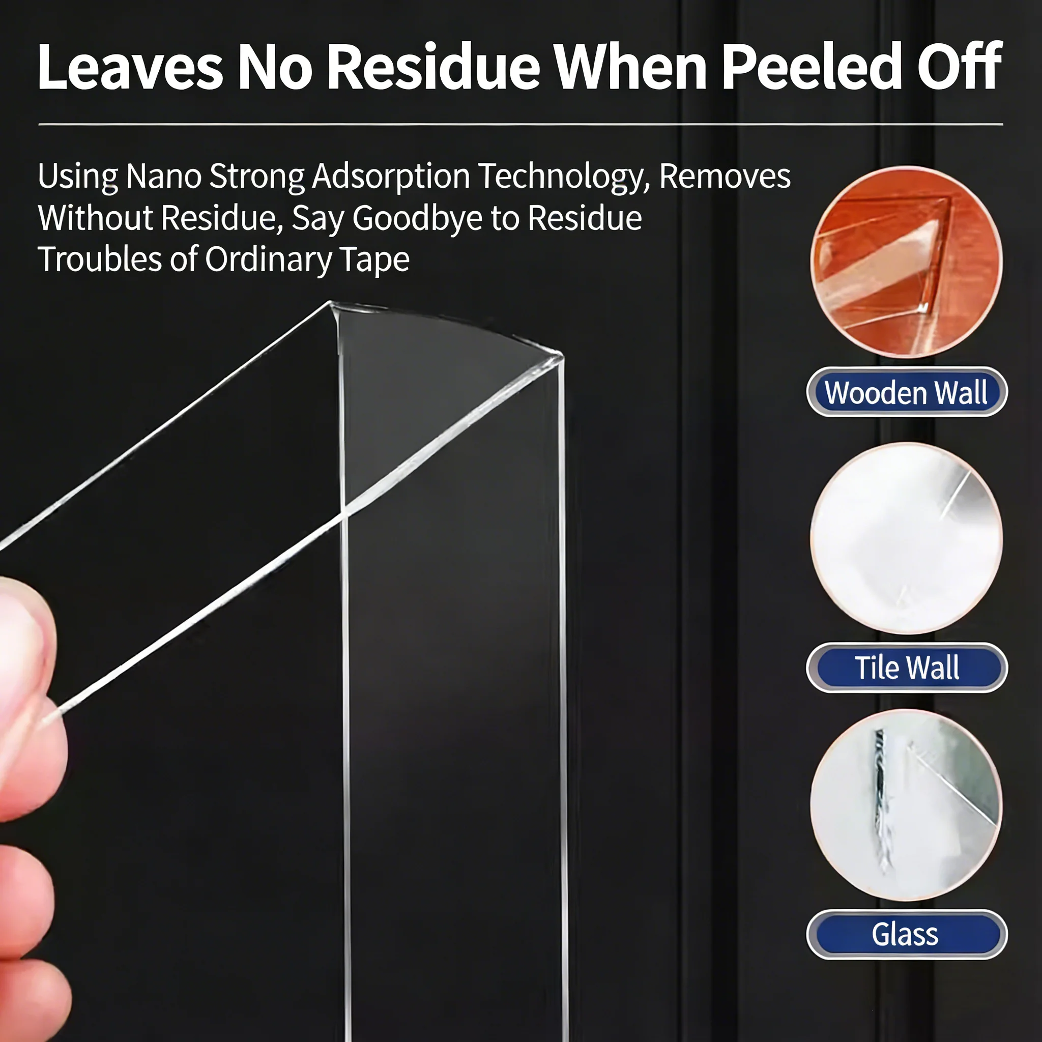 High Tack Transparent Nano Adhesive Tape - Waterproof and Strong Fixing Solution