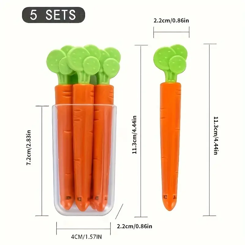 Tulip/Carrot Sealing Clips Storage Box Packaging Clip Storage Box Snack Bag Sealed Moisture-proof Sealing Clip 5pcs sealing clips bag clips bread bag clips kitchen bag clips storage bag clips