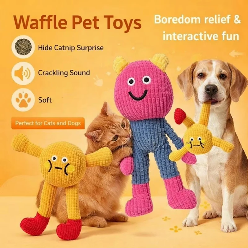 Irresistible Catnip-Infused Plush Chew Toy for Pets - Interactive Squeaky Fun