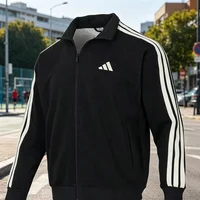 Adidas Veste de survêtement en maille pour homme 100% authentique, design à empiècements, noir KR2488 6