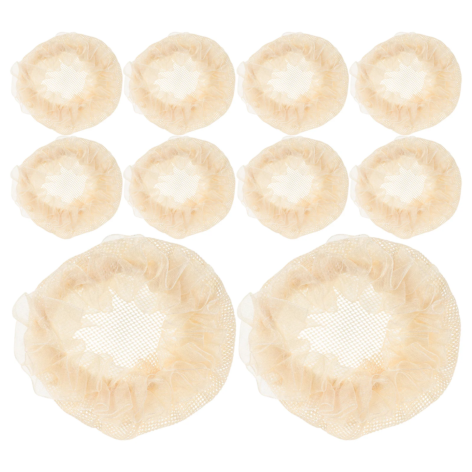 10pcs Elastic Hair Nets for Girls Ballet Bun Lace Mesh Net Hair Covers Comfortable Lasting Shape Retention