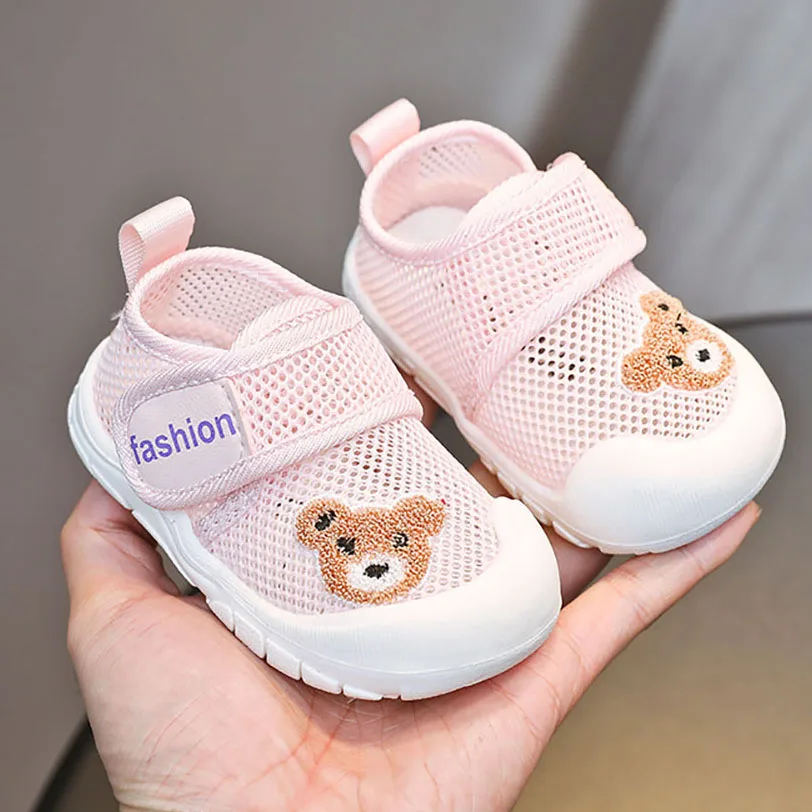 

Summer Toddler Shoes For Baby Girls Mesh Fabric Breathable Infant Baby Sneakers Anti-slippery Newborn Baby Boy Walking Shoes