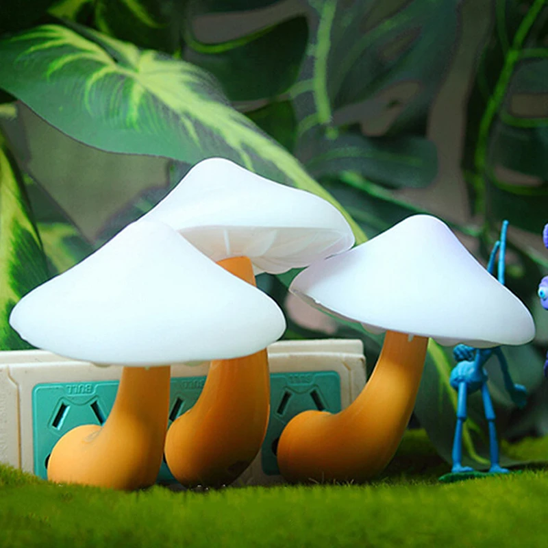 

4 Pcs Mushroom LED Night Light Plug in Lamp Magic Mini Pretty Mushroom Shaped Night Lights for Kids Adults 7-Color Light