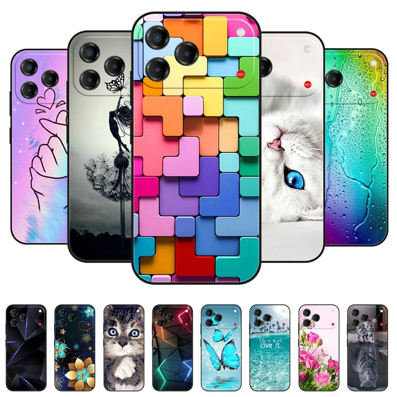 Cat Design Shockproof TPU Silicone Phone Case - Soft Protective Cover with Printing