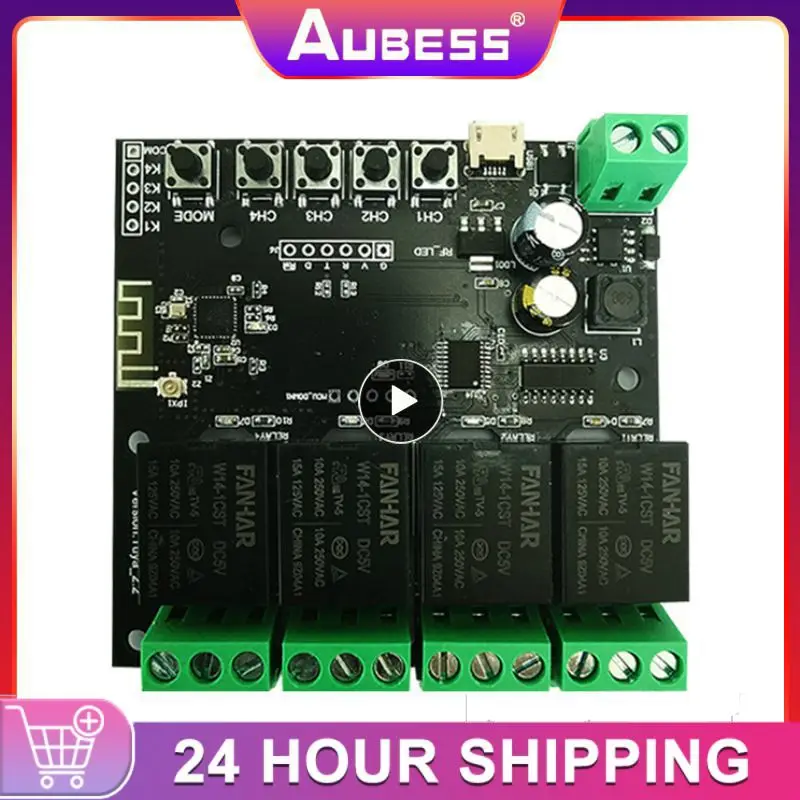 

Умный модуль переключателя Tuya, Wi-Fi реле с таймером и автоблокировкой, 1/2/4 канала, 5-32 В постоянного тока, управление через приложение