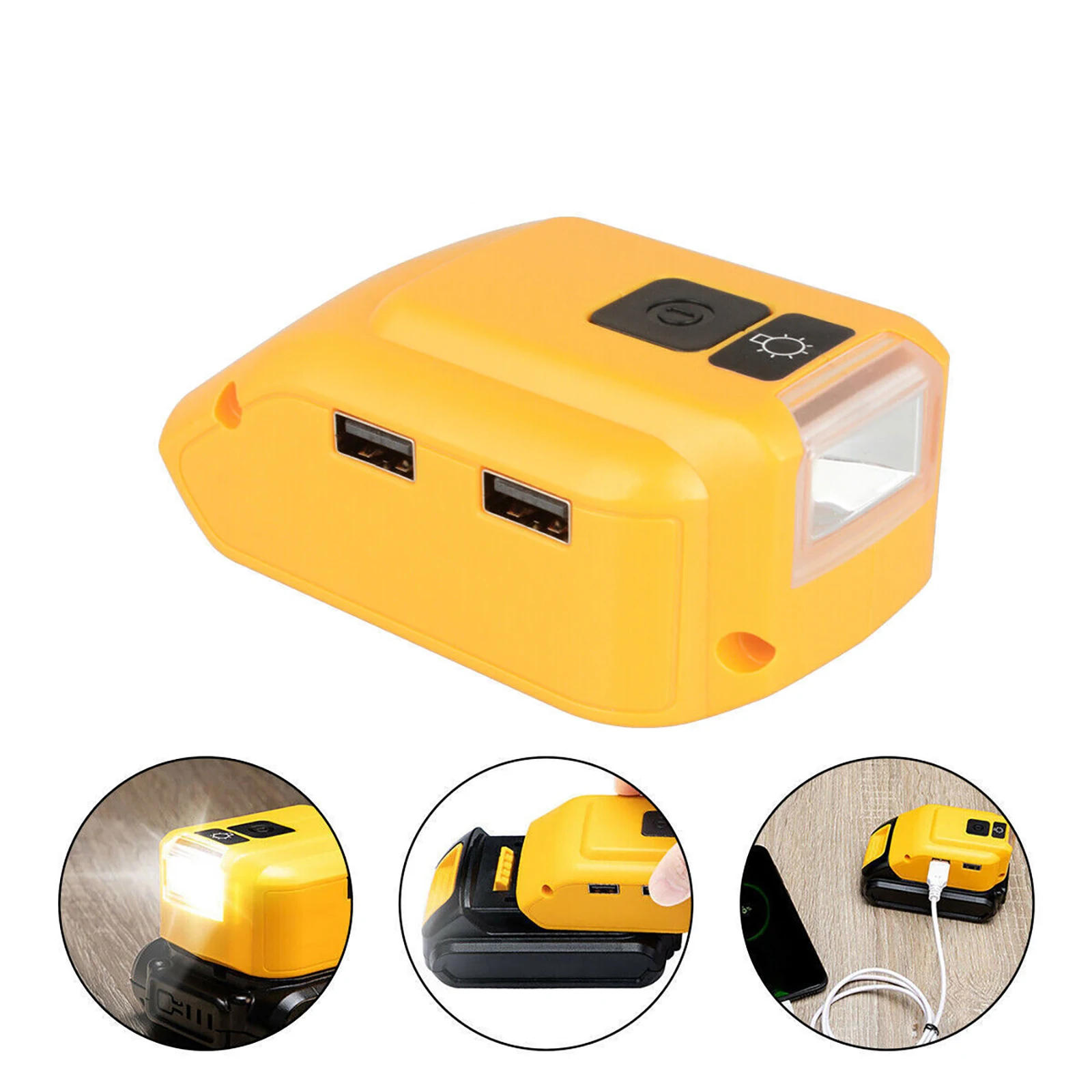 

Адаптер питания для аккумулятора DCB090, зарядное устройство для DeWalt 14,4 В/20 в макс., адаптер для аккумулятора, конвертер с двумя USB-портами и планкой