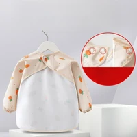 Bavoir d'alimentation pour enfants, 1 pièce, tablier imperméable à manches longues, poche de riz, chemisier d'alimentation, bavoirs pour tout-petits, Smock d'alimentation fin d'été pour enfants 4
