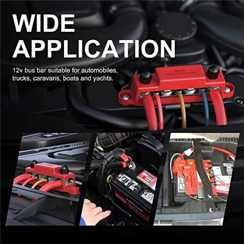 Classy-6X 250A 12V 버스바 배터리 전원 분배 블록 자동차 오디오 12볼트 DC 버스바 4 X 3/8인치 포스트 6 X 8 나사