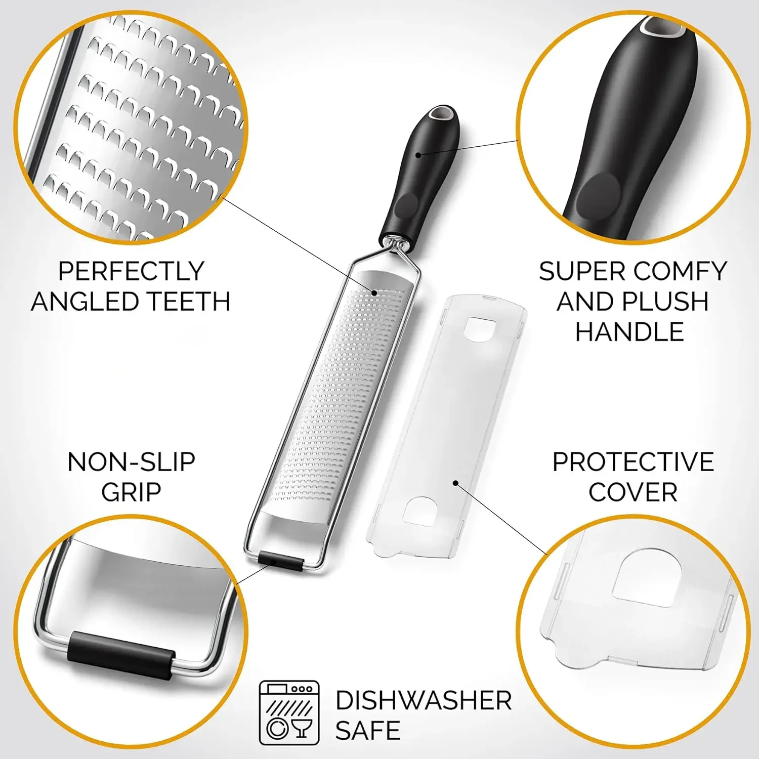Lemon Zester Grater With Perfectly Angled Teeth Ideal for Citrus Parmesan Cheese Garlic Vegetables & Fruits