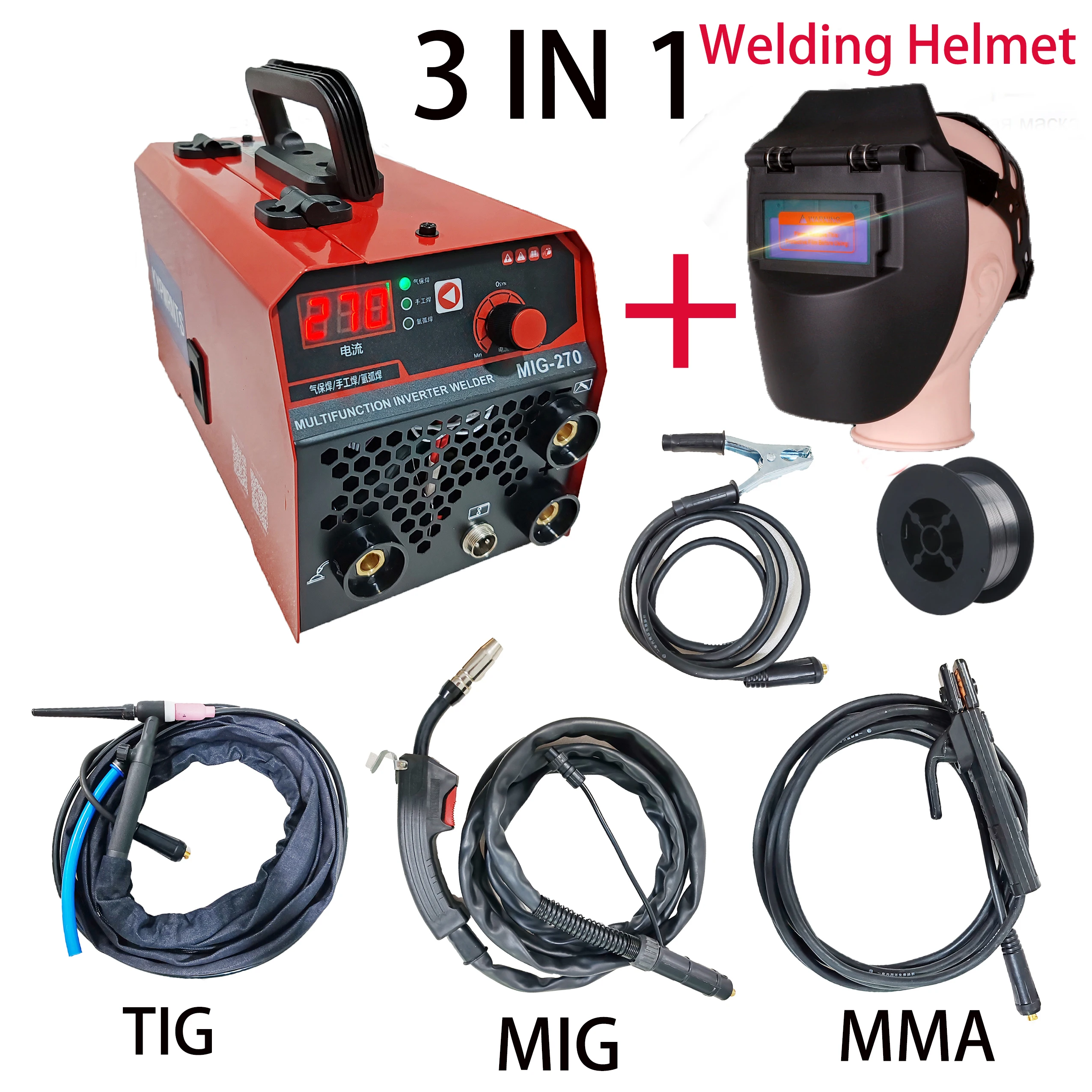 Tig Gasless Mig AC/DC Welder Aluminum Welding Machine ARC Stick Welder Tools IGBT Inverter soldador With Pulse сварочный аппар