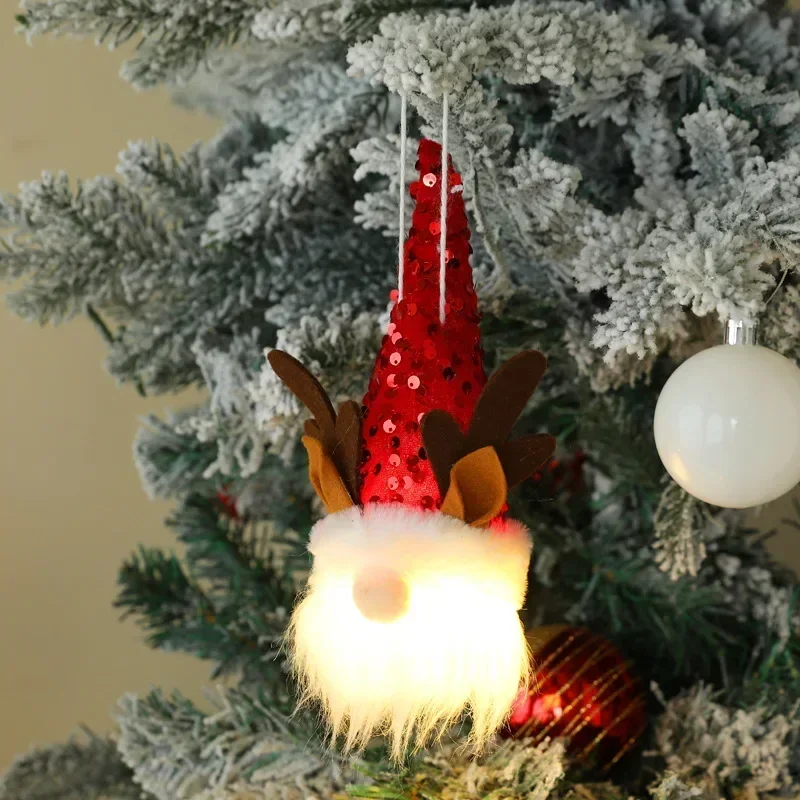 Christmas Ornaments Gnome Faceless Doll Toy Merry Xmas Tree Pendant Dector For Home Decoration Accessories New Year Gift