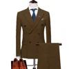 Men's Double Breasted Suits 2024 Terno Masculino Men's Peak Lapel 2 Slits Formal Suits Slim Fit Business Set (Jacket +Pants ) 4