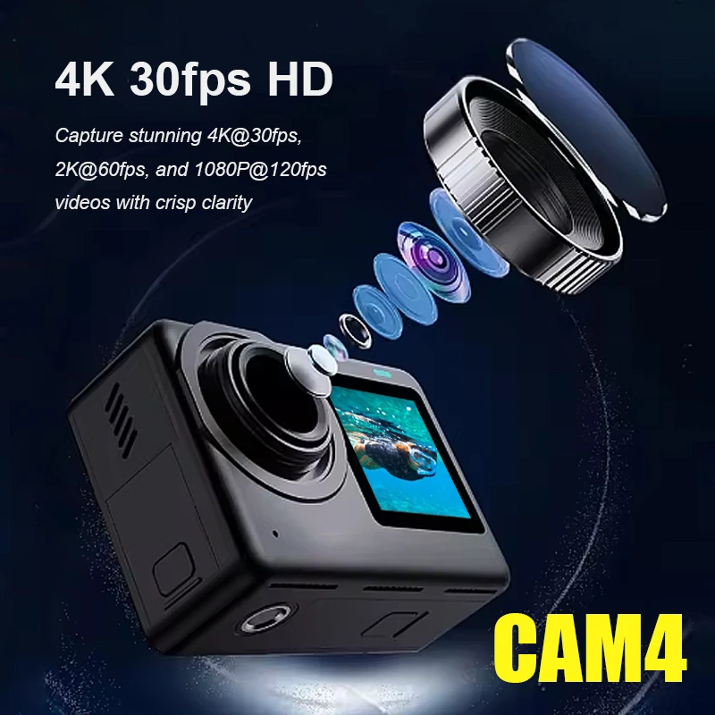 SJCAM CAM4 Action Camera 4K 2.33" Touch Screen Waterproof 5G WiFi Active HDR Video Action Cam Camera Sport Flagship