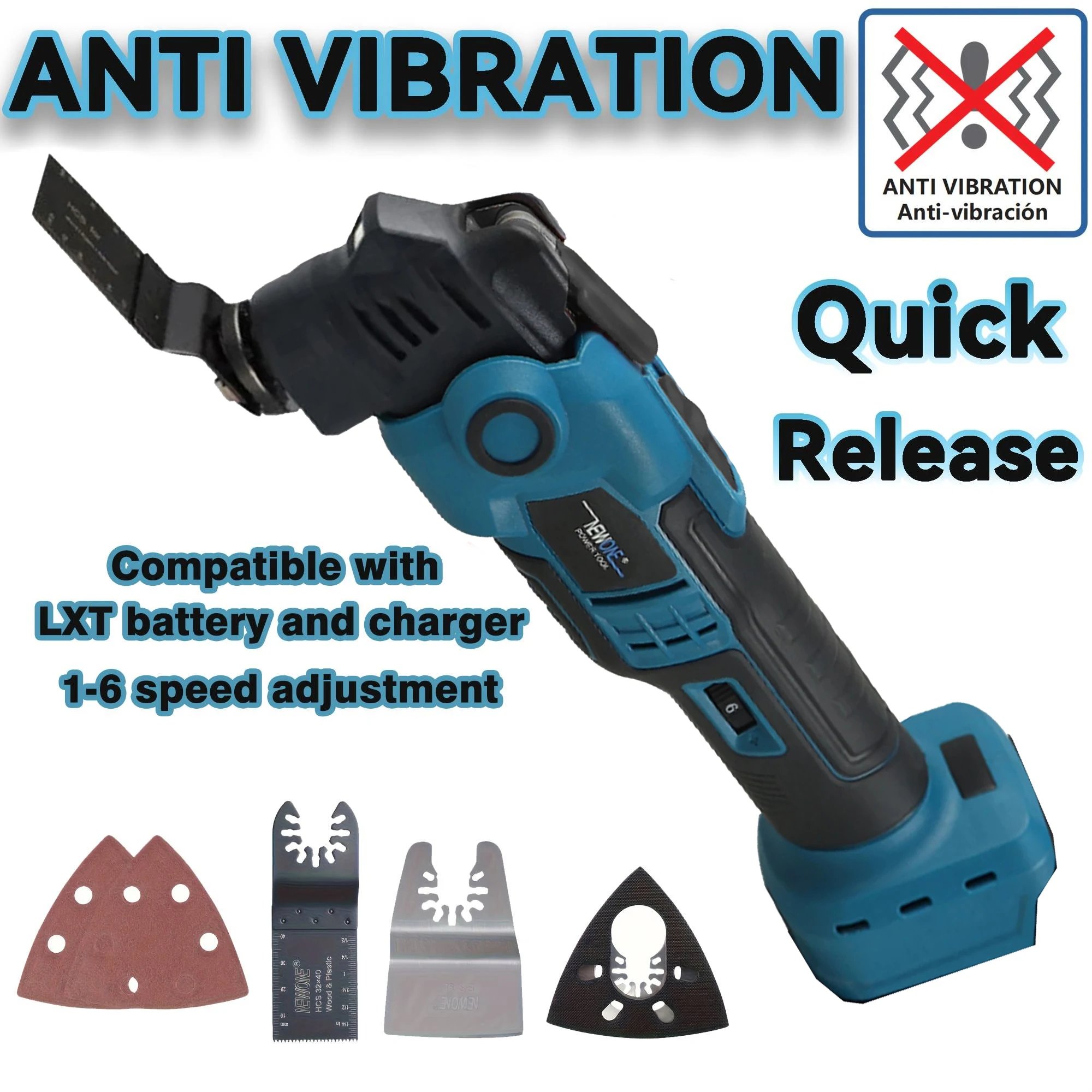 NEWONE-Outil multifonction oscillant anti-vibration sans balais et sans ...