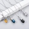 Fashion Pill Case Capsule Pendant Necklace Stainless Steel Mens Womens, 20inch Chain, Cross Medicine Keepsake Pendant Necklace 1