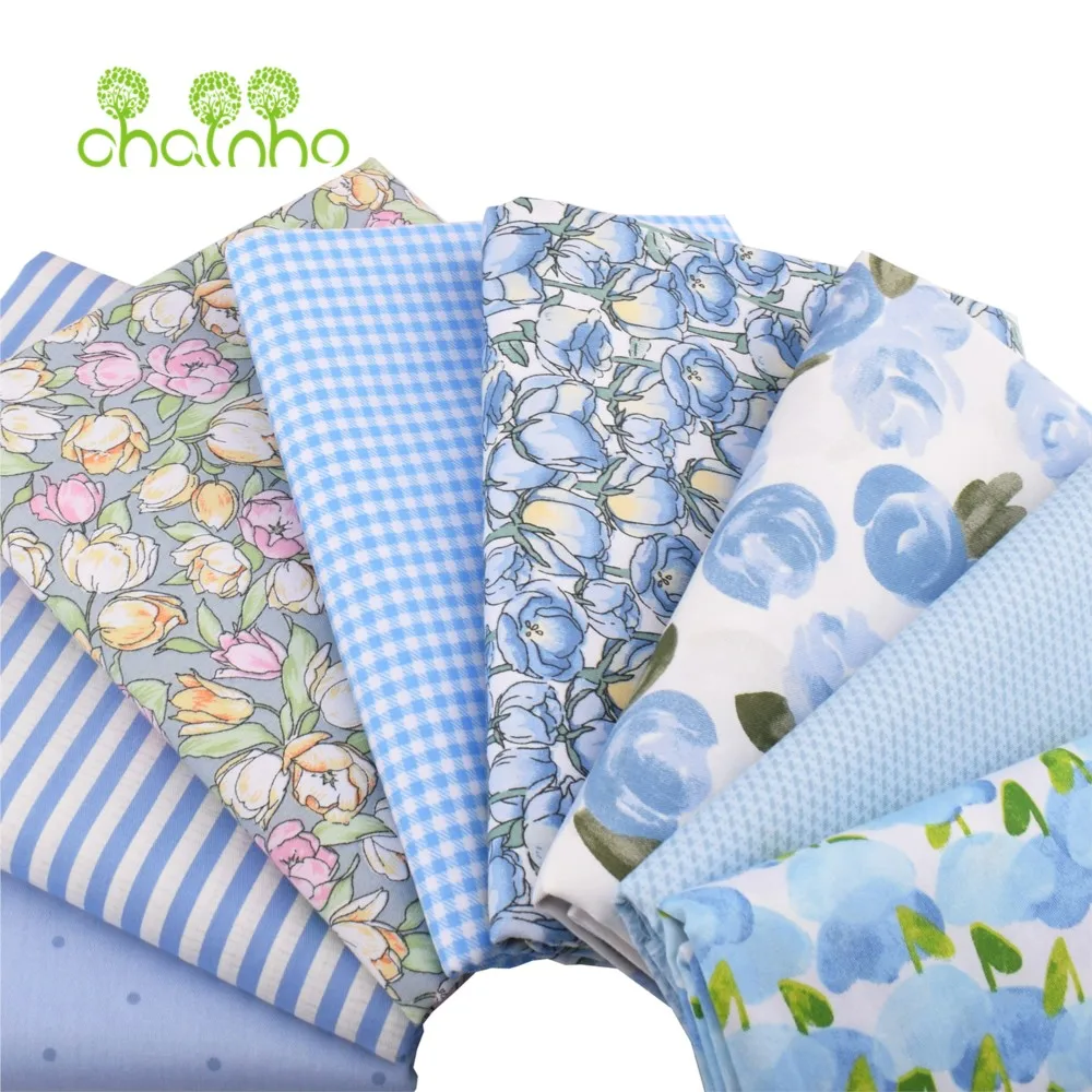 Chainho,Printed Twill Weave Cotton Fabric,DIY Quilting Sewing Material,Handmade Textile,Patchwork Cloth,Floral Series,25C20