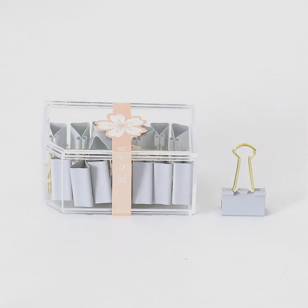 

Metal 1 Set Practical Document Binder Clip Ticket Holder Golden Handle Stationery Clip Arc-shaped Design School Supplies