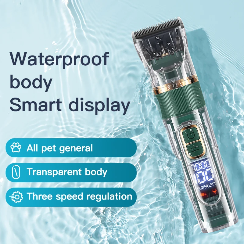 Pet Clipper Dog Hair Trimmer Pet Hair Trimmer Dog Clipper Dog Hair Clippers Grooming Haircut Trimmer Shaver Set IPX7waterproof Pets Cordless Rechargeable Professional Dog Clipper