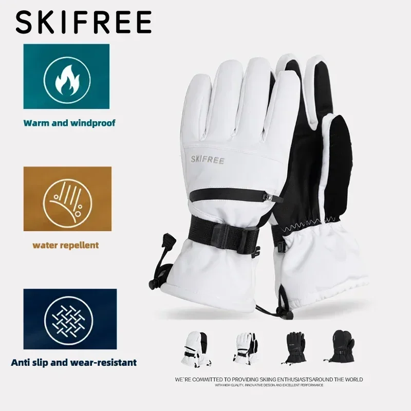 

Skifree Ski Gloves Men Women Windproof Thickened Waterproof Warm Riding Five Fingered Gloves Mitten for Adult Winter Skiing