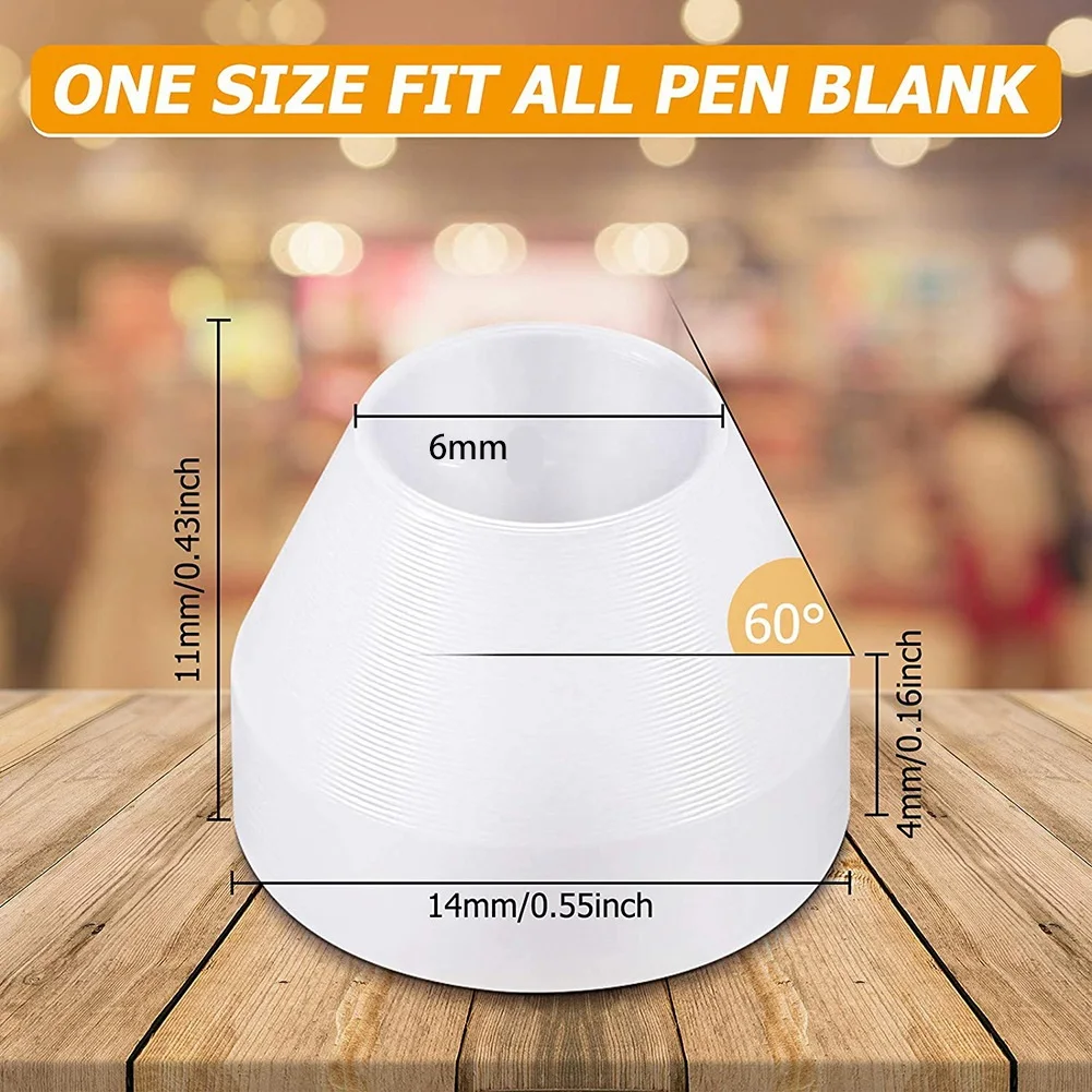 12 Pieces Pen Bushings White Pen Bushings Non-Stick Durable Synthetic for CA Finishing Turning