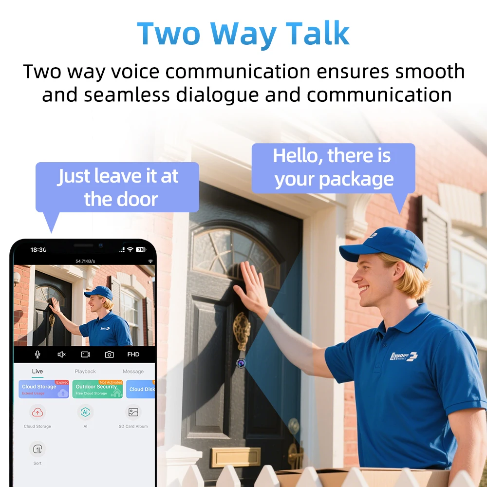 Caméra WiFi judas ICSEE 3MP HD 170 ° Visionneuse de porte grand angle, détection de mouvement – Image 4