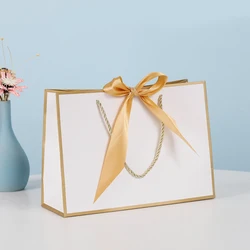 Custom Bridesmaid Gift Bags with Personalized Names - Perfect for Bridal Parties and Weddings (White - Gold)