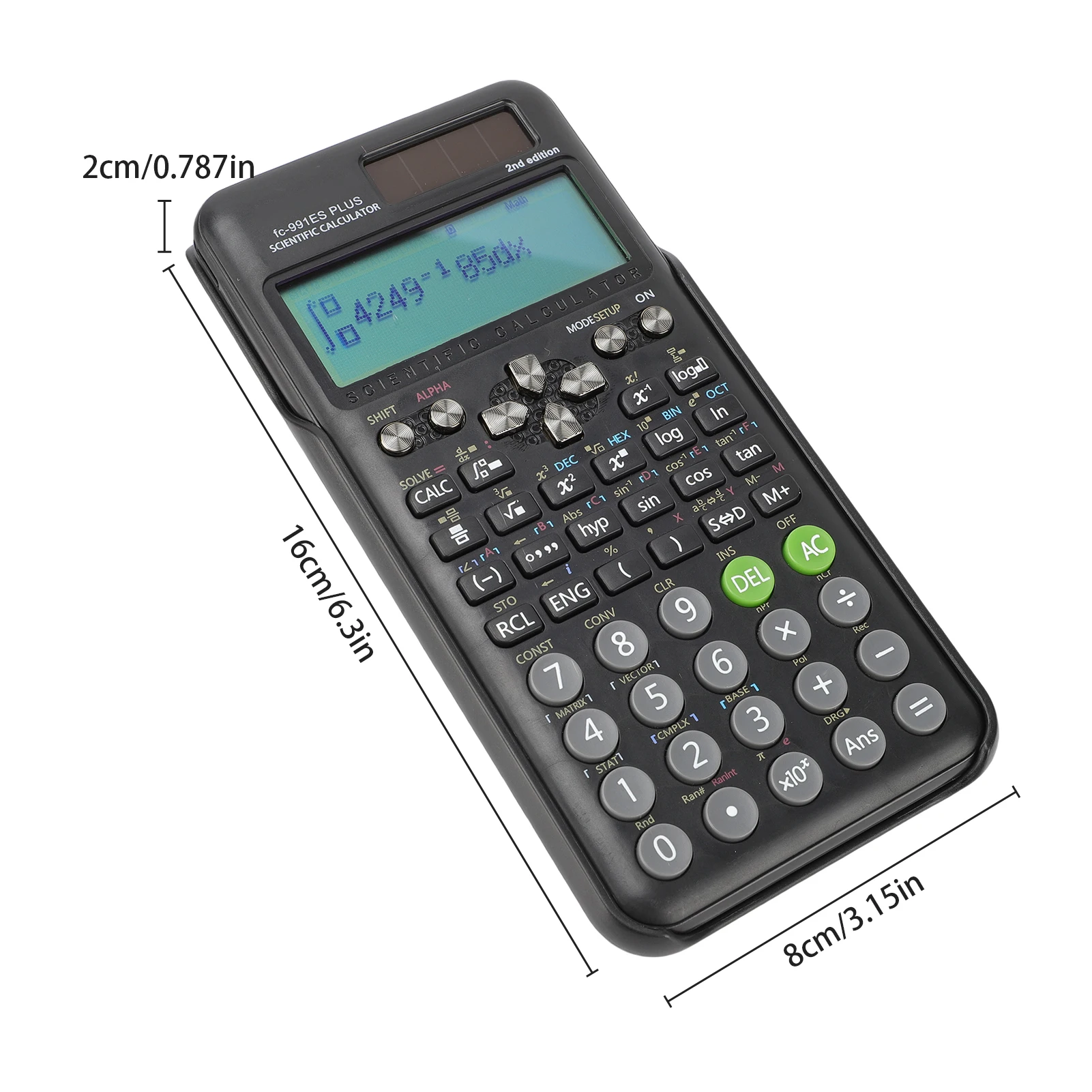 Scientific Calculators Math Calculator with 417 Function 10+2 Digits Display Dual Power Supply Ideal for Teachers College Studen - 6