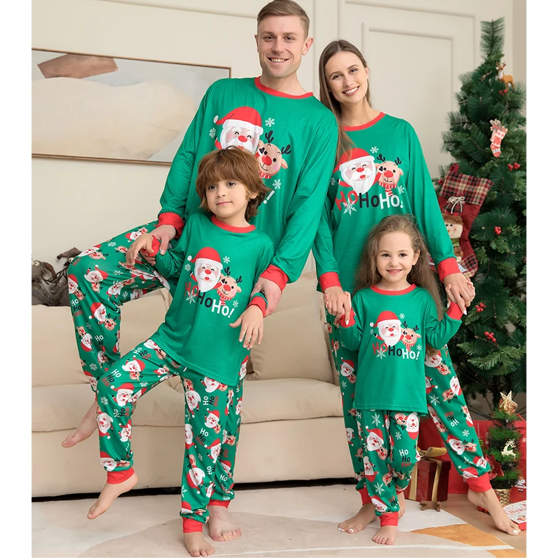 thumbnail image 4 of Conjunto de pijamas familiares navideños 2025, conjunto de pijamas navideños a juego para adultos, niños y mujeres, ropa de dormir para madre e hija, padre e hijo, 4 of 5